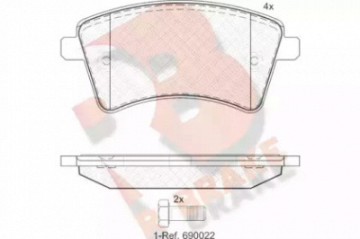 R BRAKE rb1854 -  Комплект тормозных колодок, дисковый тормоз